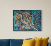 Abstract Acrylic Wall Art - 'The Golden Road'